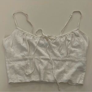 Brandy Melville White Smocked Top